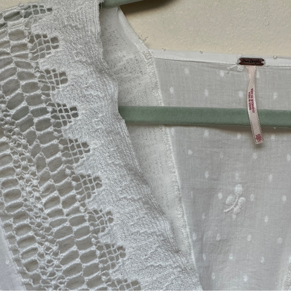 Free People Drive You Mad Blouse in Ivory Size X-Small - Picture 3 of 14